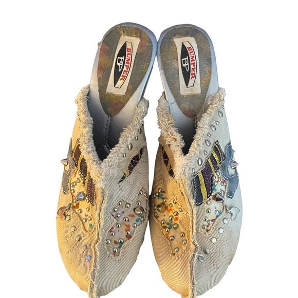 Bumper BP Embellished Wooden Platform Clogs Size 6 - Picture 6 of 6